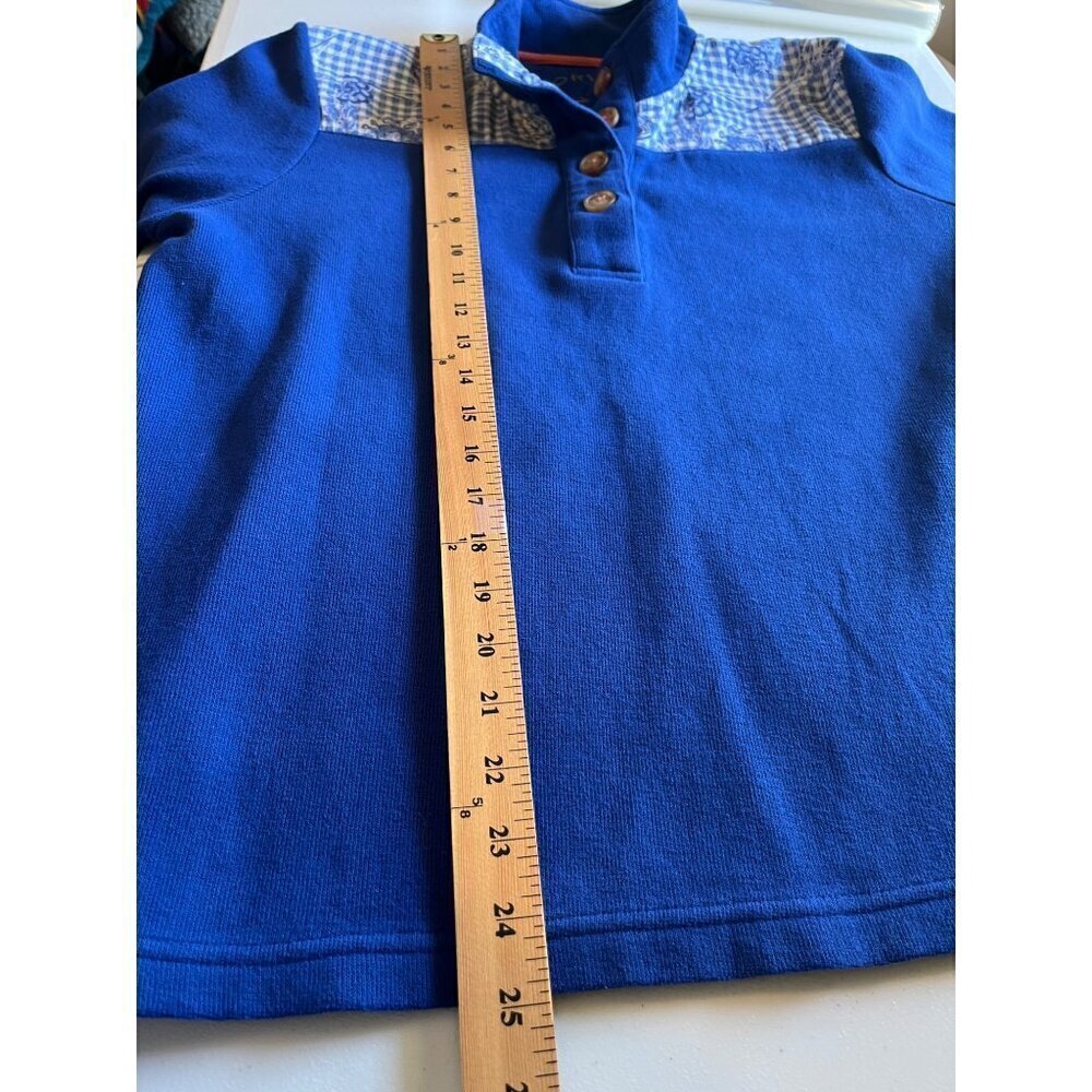 Orvis Quarter Button Pullover Sweater Gingham Flo… - image 3